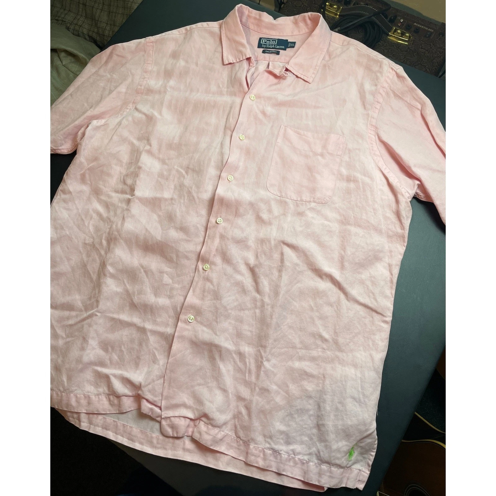 Polo Ralph Lauren Caldwell Shirt Mens XL Pink Linen Silk Blend Short Sleeve
Opens in a new window or
