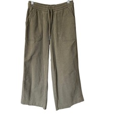 Athleta Farallon Heathered Wide Leg Crop Shadow Olive 2