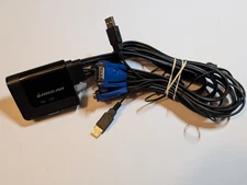IOGEAR 2-Port USB KVM Switch VGA Cable with Cables and Remote Model GCS22U