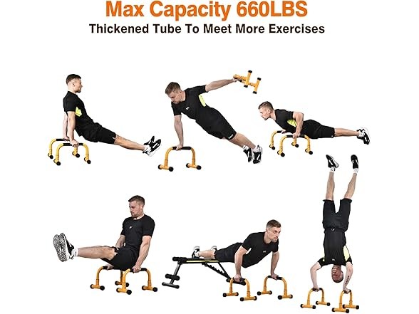 Heavy-Duty No Wobbling Parallel Bars Yellow 