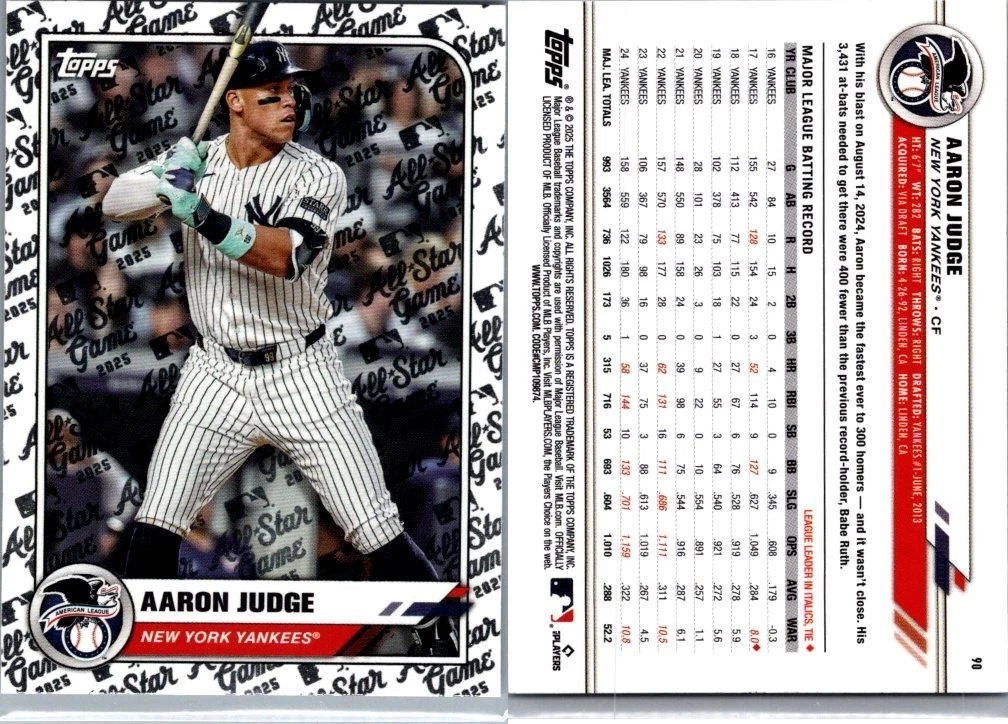 25+ Topps All-Star Game 2025 Aaron Judge #90 for sale | Updated
