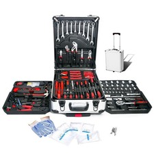 810PCS Tool Set Case Mechanics Kit Box Organize with Castors Toolbox Trolley