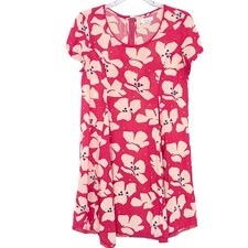 Silence + Noise Floral Mini Dress Small Pink Red Swing A-Line Urban Outfitters