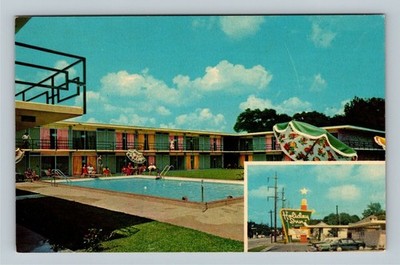 Orlando FL, Holiday Inn Motel, Classic Cars Guests Pool Vintage Florida Postcard