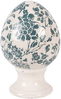 Clayre & Eef 6CE2405S Dekoration Ei Auf Fuß Ø 9X14 Cm Beige-GrüN