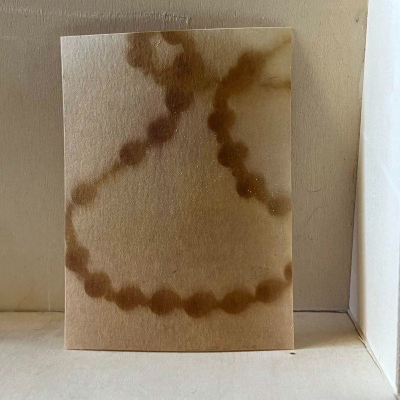 ACEO Original Art Card 2.5 x 3.5 anthotype mini painting beads
