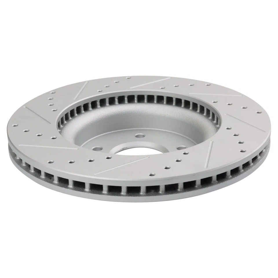 Juego de rotores de freno delanteros Performance Premium recubiertos en G ranurados para Genesis Kia Foto 2 de 4