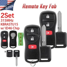 Replacement for 2002-2004 Nissan Frontier Pathfinder Remote Car Key Fob Set Pair
