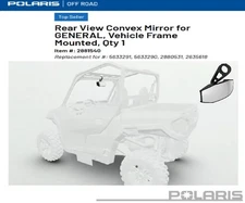 Polaris OEM Rear View Convex Mirror for GENERAL, Vehicle Frame Mounted-2881540