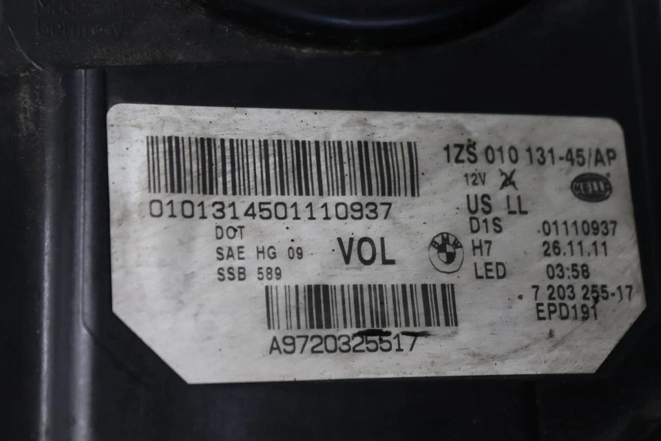 2012-2013 BMW ACTIVEHYBRID 5 - LEFT Adaptive HID Xenon Headlight / Headlamp - Image 4 of 4