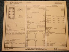 1978 Oldsmobile Toronado 403 V-8 Engine Sun Tune-up Chart 4bbl