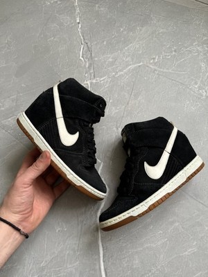 Nike Dunk Sky Hi Wedge Suede EU 37.5 UK 4 US 6.5 Black / White