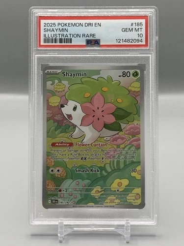 Shaymin 185/182 Illustration Rare Holo Sv10: Destined Rivals Pokemon PSA 10