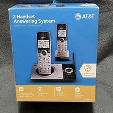 AT&T 2 Handset Answering System Telephones CL82229 Smart Call Blocker ROSE GOLD
