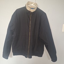 Cintas Men's Quilted Jacket Coat Size Large Work Utility Lined Black Tan