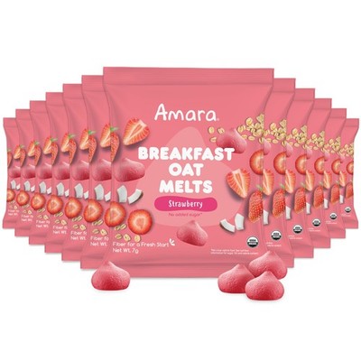 Organic Toddler Snack Oat Melts Strawberry Real Fruit 12 Pack Amara Breakfast