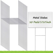 Yard Sign Stakes Metal, 17x7 Inch Yard Sign Holder Stand for Ground Outdoor, ...