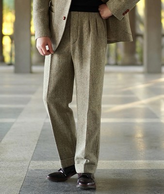 1930s Tweed Casual Suit Beige Trousers Size M 32x30 ANNUAL