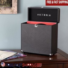 Vinyl Record Storage Case Hard Shell Holder Dust Scratch Free W/ Carry Handle US