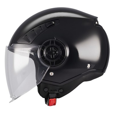 Helm Jet MT Helmets Aeris Pure A1 Schwarz Glänzend Ece 22.06 Dot Motorroller