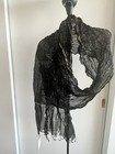 NWT Fabindia Bandhani Shawl Dupatta Scarf Stole Silk & Cotton Black & Gold 80" — photo 6