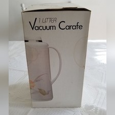 Vintage Vacuum Carafe 1 Liter Phoenix  Floral Leaf Design White with Box