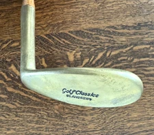 Golf Classics Golf St Andrews Brass Chipper-Hickory Shaft-Leather grip 35"