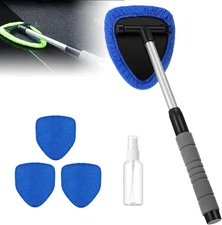 Windshield Cleaning Tool, 2025 New Car Interior Window Cleaning Kit with Extenda