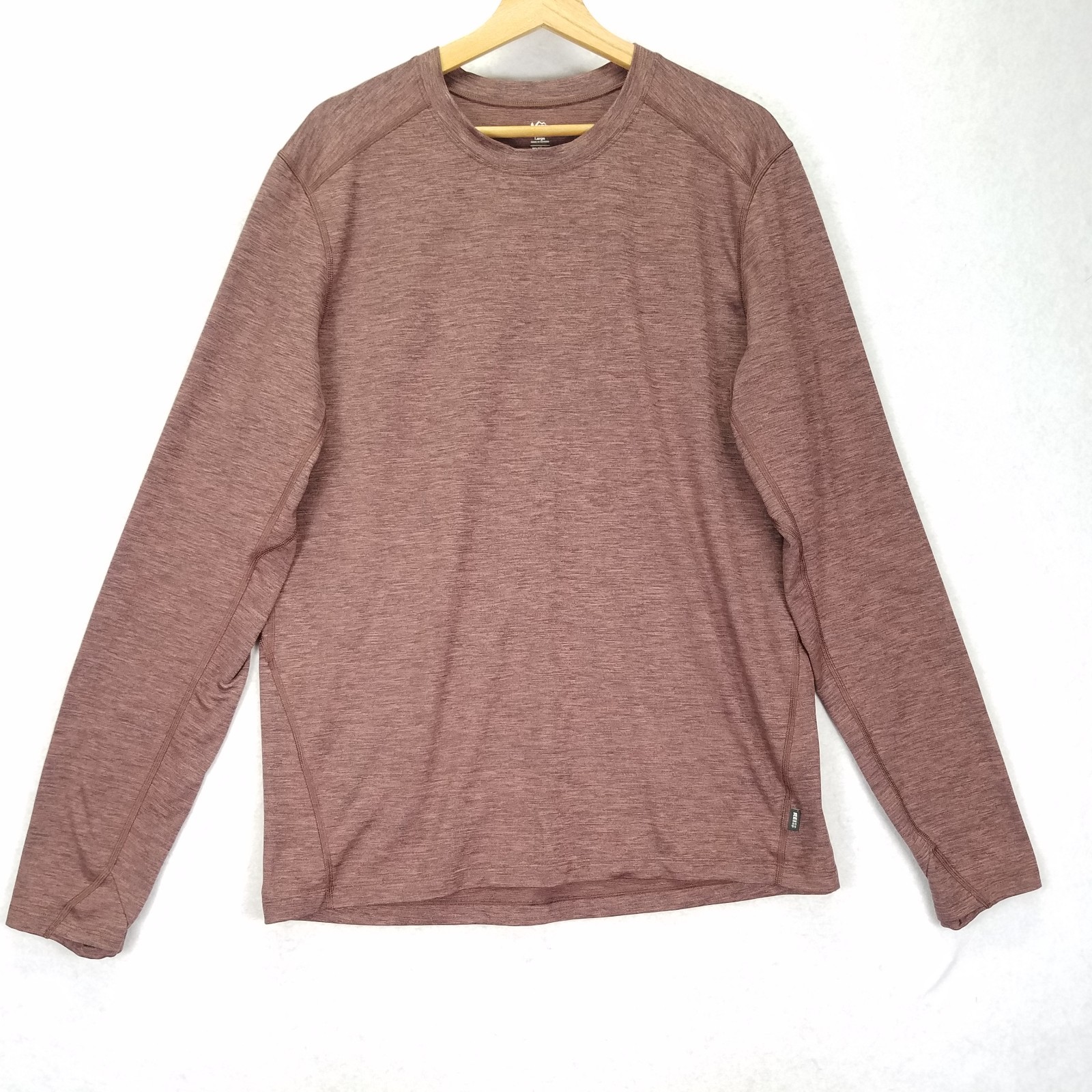 REI Co-op Midweight Base Layer Men's Size L  Rust Pullover Shirt Crew Neck
