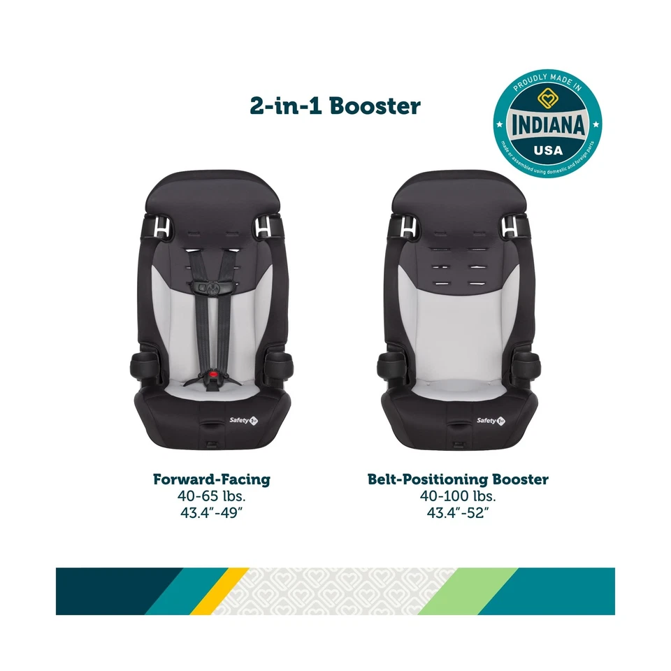 Asiento de coche elevador Safety 1st Grand 2 en 1, se convierte de respaldo alto a posiciones de cinturón... Foto 2 de 4