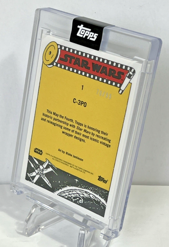 2022 Topps Star Wars May the 4th Card #1 C-3PO Blake Jamieson Rainbow Foil /99 - Picture 6 of 16