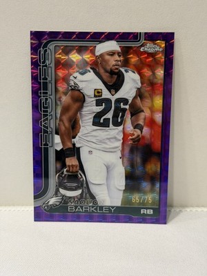 2025 Topps Chrome Saquon Barkley Image Variation Purple Geometric /75