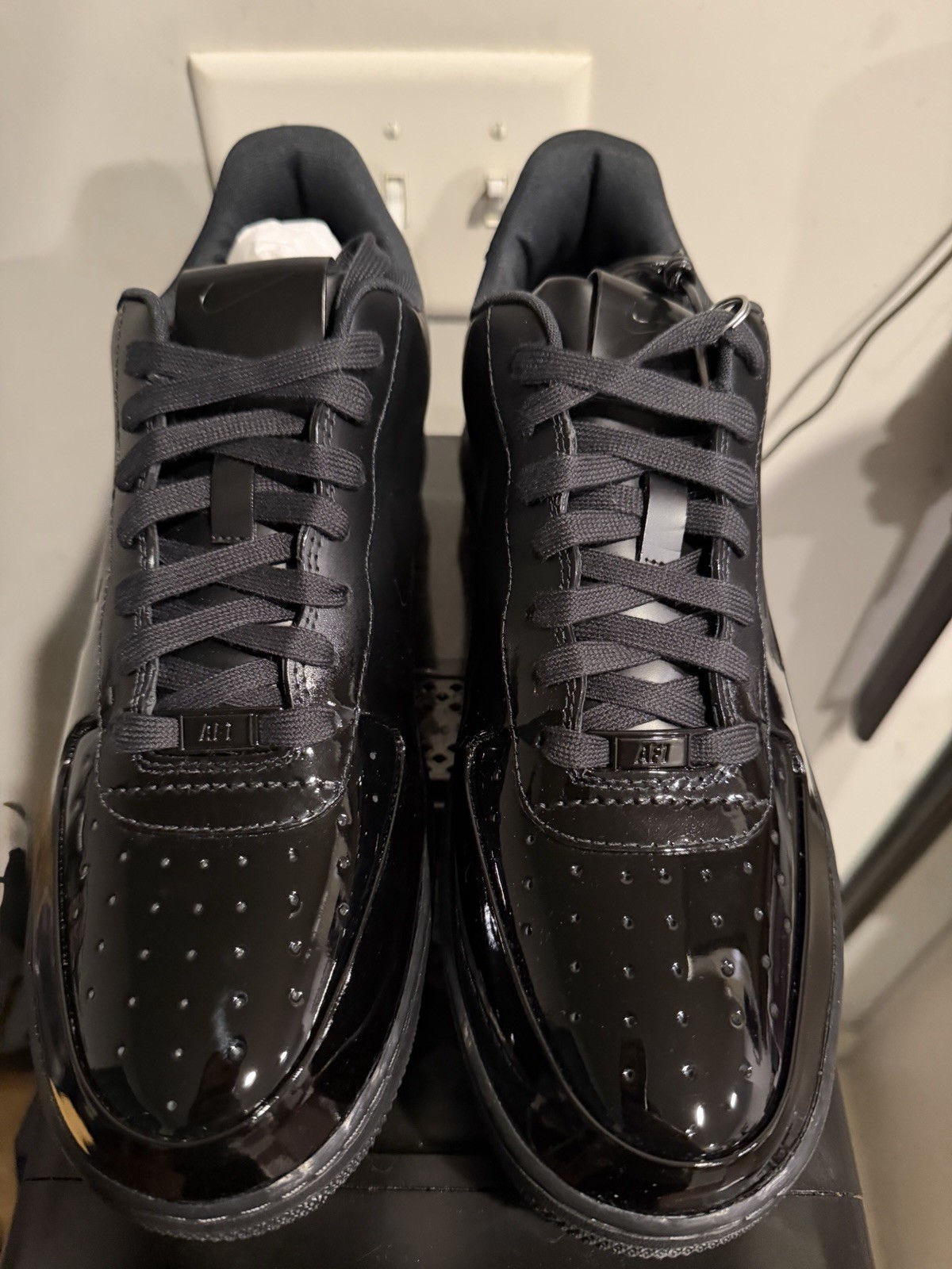 Women’s Air Force One Made In Italy Black Size 11.5 image 4