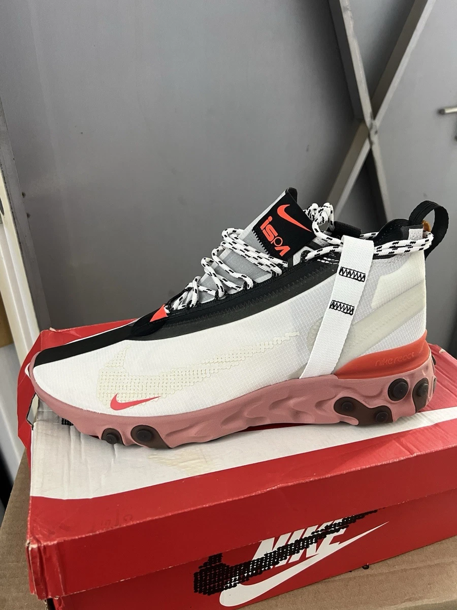 Nike React Runner Mid WR ISPA Summit White Men’s Shoes Sz 10 Nike React WR ISPA Mid Mens Running Shoe White Red AT3143  main image 3