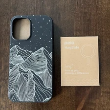 Pela iPhone 16 Cell Phone Case Black Night Panorama mountain design