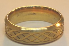 celtic wedding band Gold Celtic Braided Wedding Band Ring with Woven Center Design — listing 6