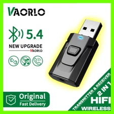 USB Wireless Bluetooth 5.4 Audio Adapter Transmitter Receiver with MIC AUX/RCA