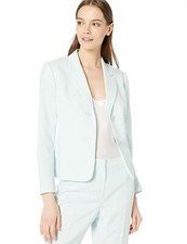 Le Suit Blazer Jacket Women Light Blue Textured Mint Plus Sz 18 NEW NWT N147