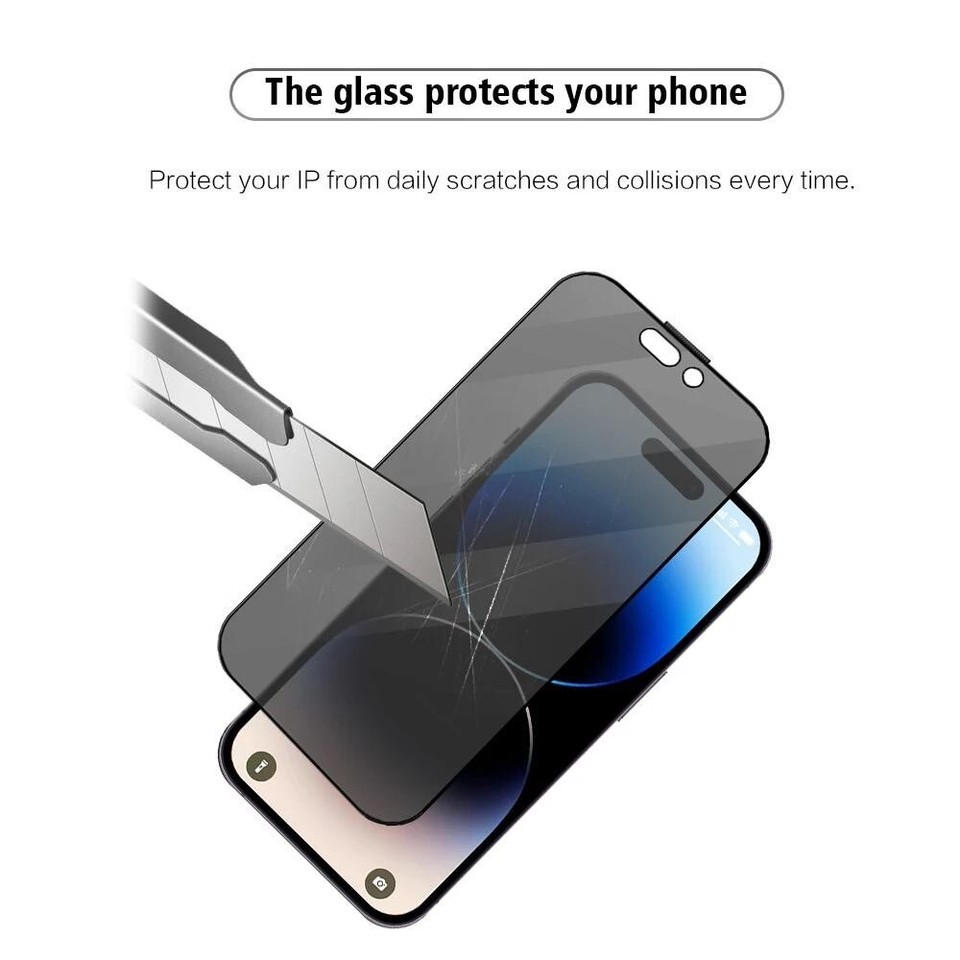 Privacy Tempered Glass Screen Protector For IPhone 16/15/14/13/12/11 Max Pro - Anti-Spy HD