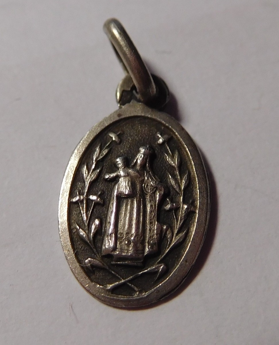 MÉDAILLE RELIGIEUSE ANCIENNE " Vierge à l'enfant " - argent massif EUR