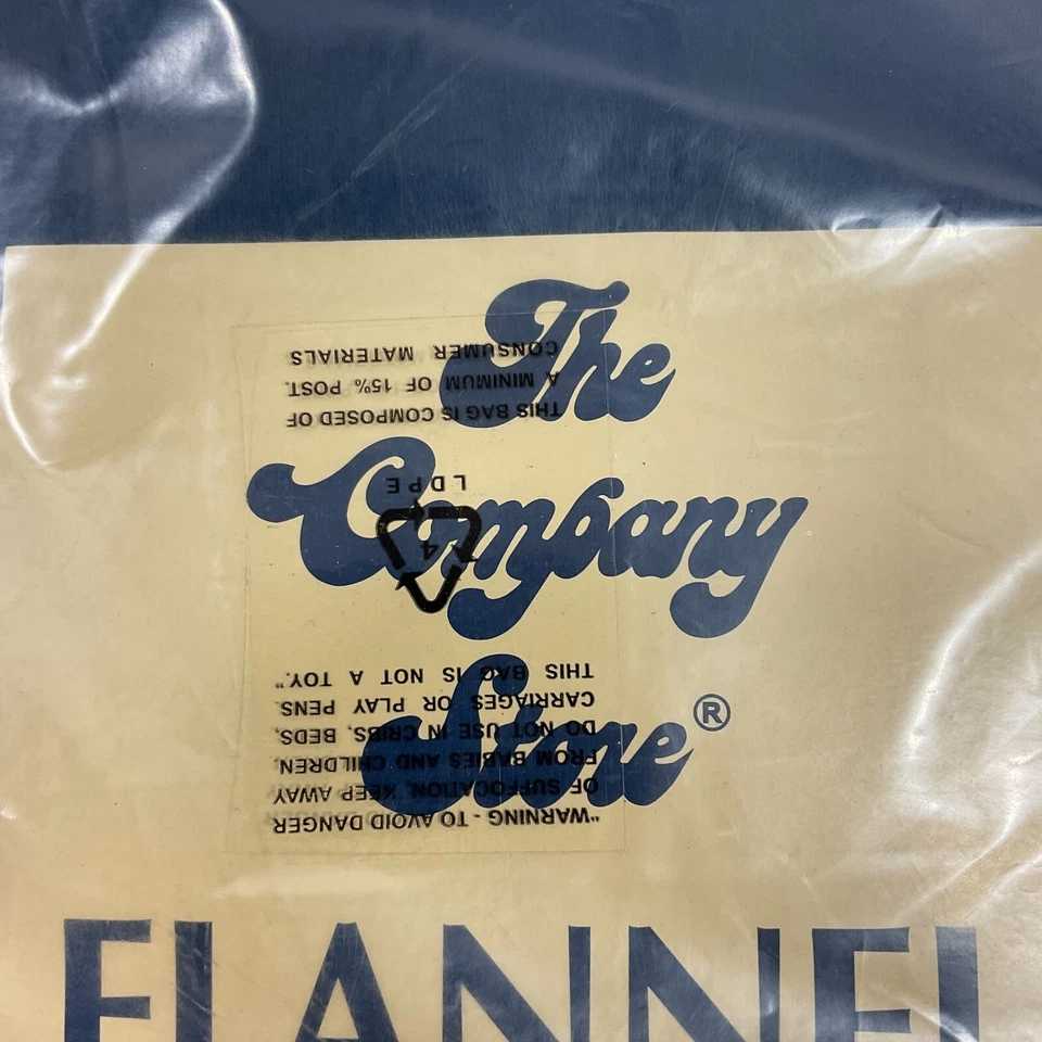 Sábana plana de franela lisa The Company Store 5 oz doble azul marino profundo algodón E3H5 Foto 2 de 4