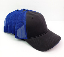 Unbranded Adult One Size Gray Blue Adjustable Mesh Back Trucker Cap Hat Lot of 5