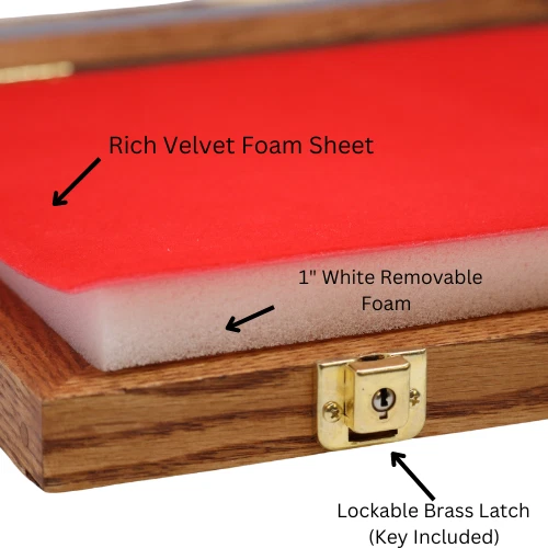 Oak Wood Display Case  12 x 18 x 2 for Arrowheads Knives Collectibles & More - Image 2 of 4