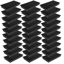 SUNPACK 21" x 11" Heavy Duty 72-Cell Circular Insert Tray, Black, 2.5" (Pack of 