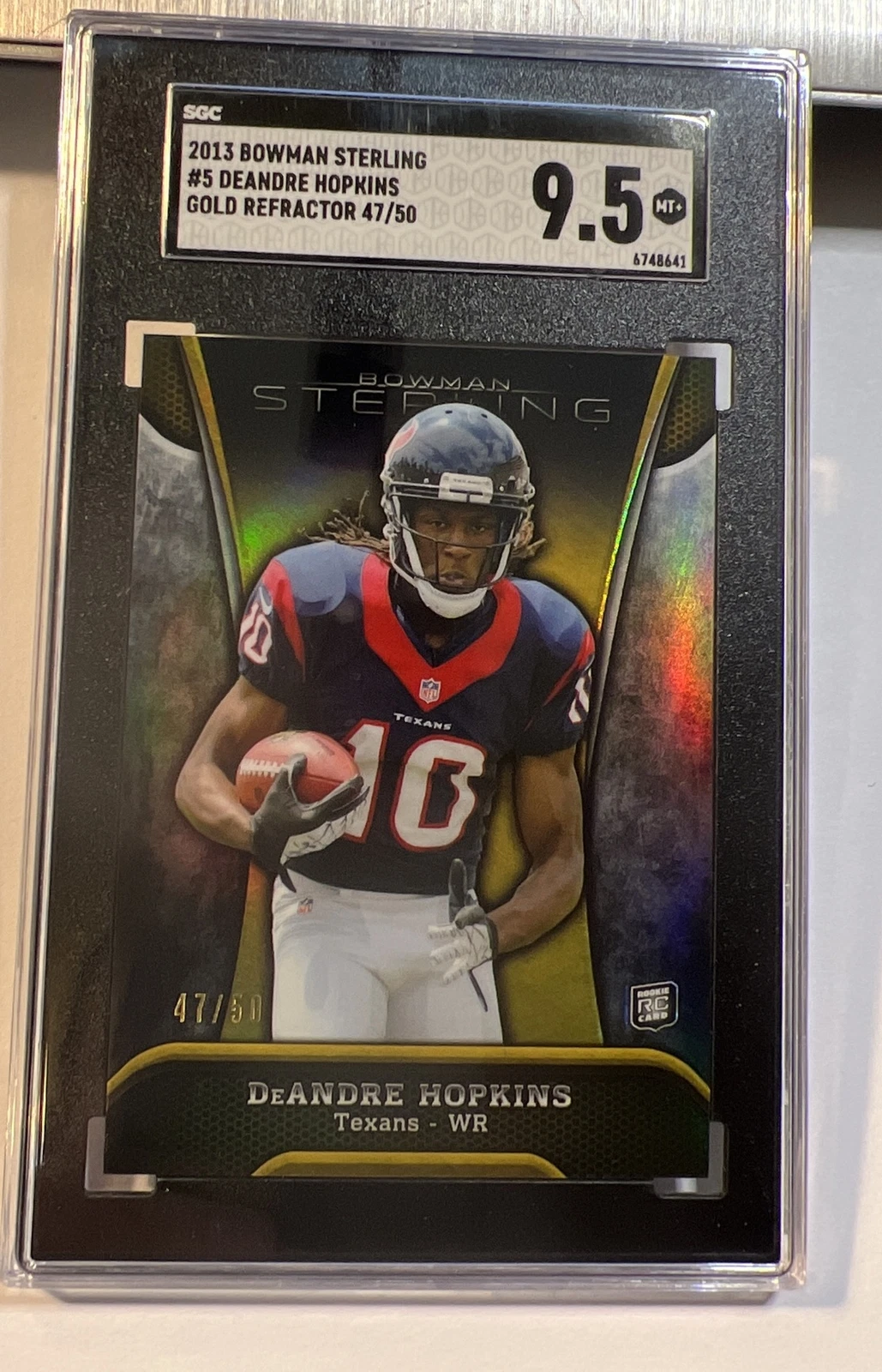 DeAndre Hopkins Bowman Sterling #5 Gold Refractor