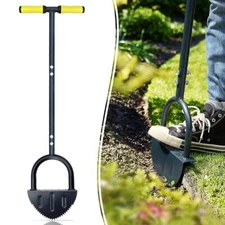 38-Inch Saw-Tooth Lawn Edger with T-Grip Half Moon Design for Sidewalks Grass