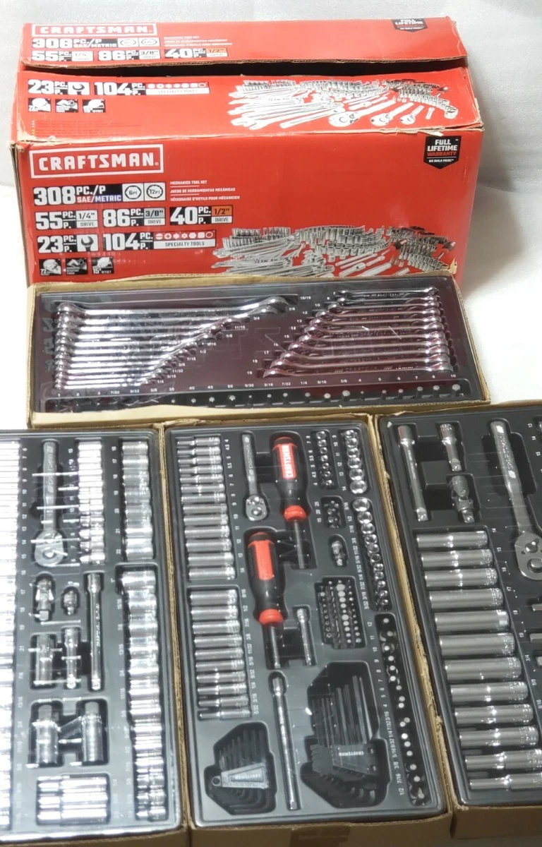 308-Piece Craftsman CMMT45938 (SAE) and Metric Combination 