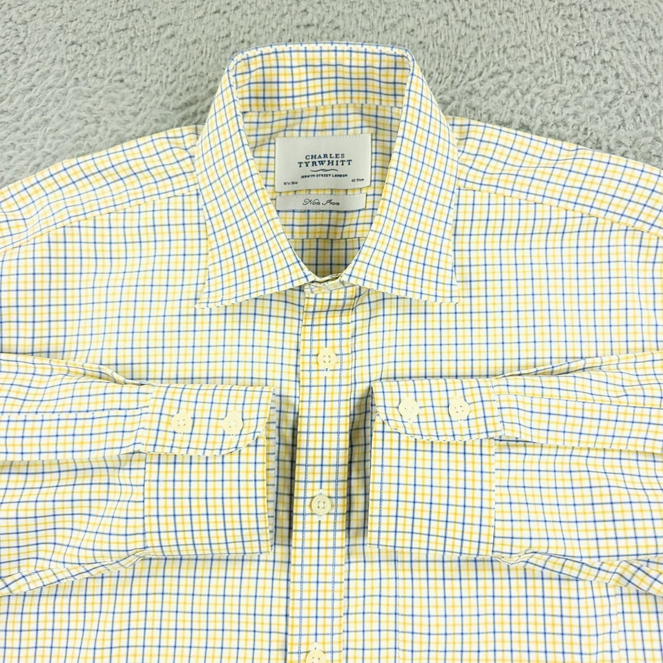 Charles Tyrwhitt Shirt Mens 16 1/2 Yellow Business Classic Office Travel - Image 2 of 4