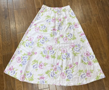 Vintage 90s Floral 100 Silk Maxi Skirt 8 Long Fairy Grunge Bloomcore Whimsical