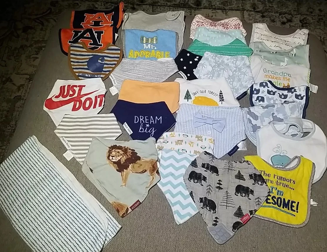 Lot Of 28 Baby Boy Bibs & Receiving Blanket
Opens in a new window or tab